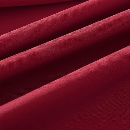 2-Pack 90x156 inch Burgundy Table Cloths, Solid Stain and Wrinkle Resistant Oblong Tablecloth, Premium Plain Weave Polyester Fabric Rectangle Table Linen Covers for Hotel, Banquet