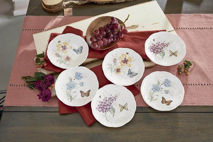 Lenox Butterfly Meadow 6-Piece Tidbit Plates, Dessert Plate Set - Image 6