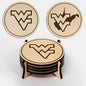 LazerEdge West Virginia Mountaineers Wooden Coaster Set - Maple Wood - Officially Licensed Product - 4-Pack