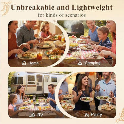 Kitchen Plates Set of 8, Wheat Straw Plate 8 Inch, Unbreakable & Lightweight - Image 7
