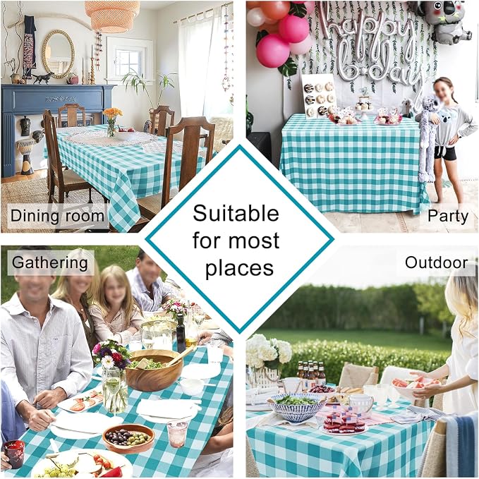 Checkered Tablecloth Rectangle, 52 x 70 Inch - Image 4