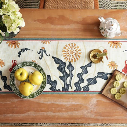 bilin gaier Designer French Linen Table Runner, Floral Pattern, Dining Table - Image 3