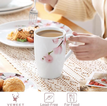 VEWEET Floral Coffee Mugs Set of 6, 16 OZ Large Handle Ceramic Mugs, ANNIE | - Image 4