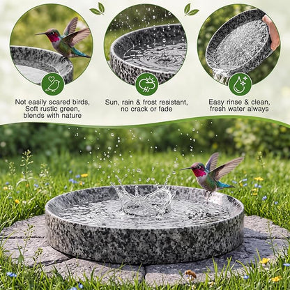 Stone Bird Bath, 10 Inch Heavy Bird Bath Bowl Only - Image 5