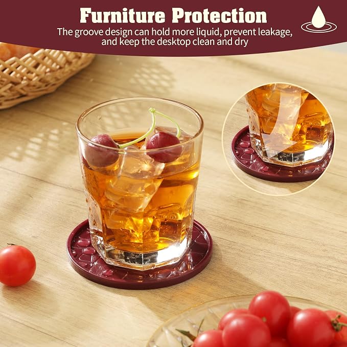 Coasters Set of 6, Hot or Cold Drink Coasters - Image 3
