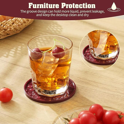 Coasters Set of 6, Hot or Cold Drink Coasters - Image 3
