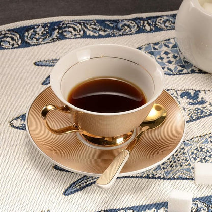 Bone China Golden Stripe Tea Cup - Image 2
