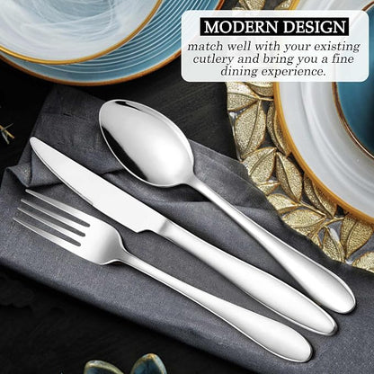 LIANYU Silverware Flatware Set for 8, 40 Piece Stainless Steel Cutlery Set | - Image 4