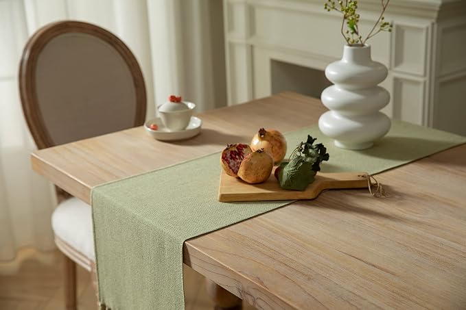 Sage Green Table Runners 36 Inches Long, Burlap Linen Style Rustic Farmhouse - Image 4