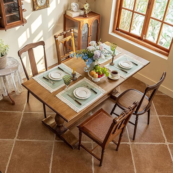 14x18 Medallion Placemats Waterproof Rustic Farmhouse Mats | Tired of messy by UWWGKK