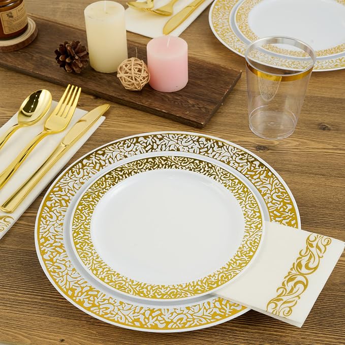 FOCUSLINE 350 Ct Gold Dinnerware Set - Image 6