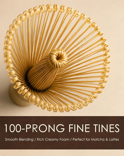 Matcha Whisk Set of 2, 100-Prong Bamboo Chasen, Dual Whisks - Image 4