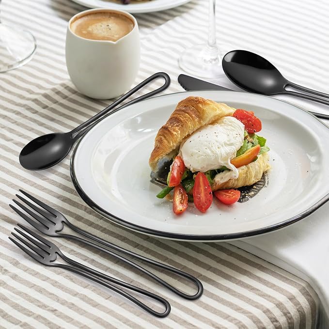 Black Silverware Hollow Flatware Set - Image 6