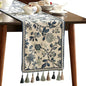 bilin gaier Designer French Linen Small Table Runner, Floral Pattern, Dining by bilingaier