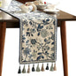 bilin gaier Designer French Linen Long Table Runner, Floral Pattern, Dining by bilingaier