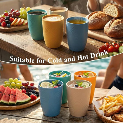 12oz Wheat Straw Cups Set of 6, Alternatives to Plastic Cups Reusable, - Image 7