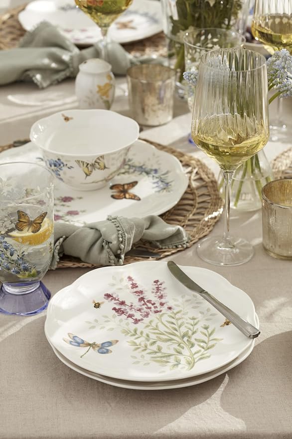 Lenox Butterfly Meadow Herbs Porcelain 12-Piece Dinnerware Set - Image 5