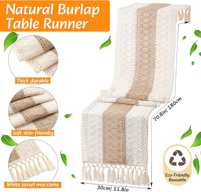 Boho Placemats 4/6/8 Set of Round Woven Placemat Macrame Style Bicolor - Image 3