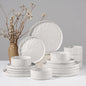 HaWare Dinnerware Sets, 18-Piece Plates and Bowls Set, Speckled White | by HaWare