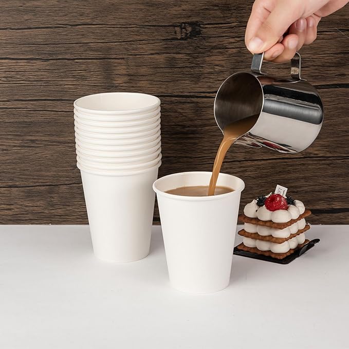 METAPRINT 12 oz Disposable Paper Coffee Cups, Thickened Design - Image 6
