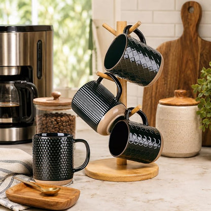 GBhome Coffee Mugs Set of 6, 16 oz Black Coffee Cups - Image 7