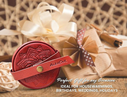 Handmade Leather Coasters 4" for Drinks - Image 7