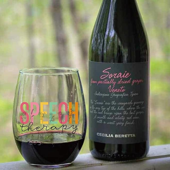AGMDESIGN Funny Speech Therapy Wine Glass Speech Therapy Gifts, SLP Gift Cups - Image 5