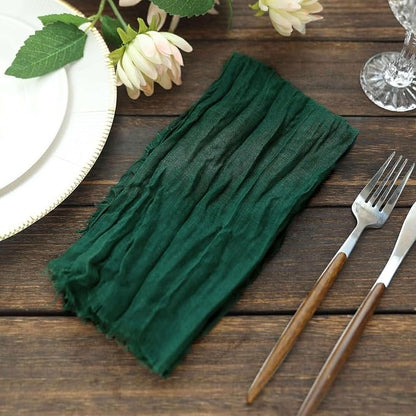Efavormart 5 Pack 24"x19" Hunter Emerald Green Matte Gauze Cheesecloth Napkins - Image 8