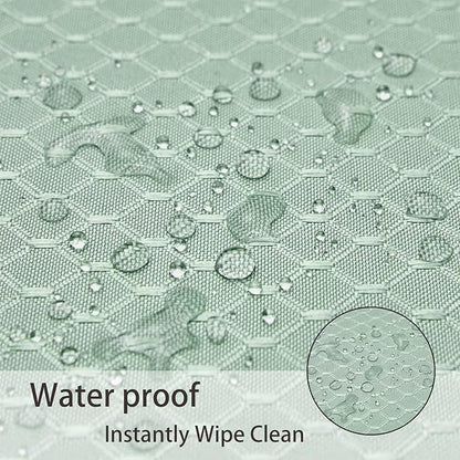 Place Mats Set of 8 – Rectangle Rectangular Waterproof Fabric Polyester Cloth Washable Wipeable Heat Resistant Placemats for Kitchen Dining Dinner Table Indoor 13 x 19 Inch Sage Green