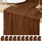 Pesonlook Cheesecloth Table Runner Brown, 10 Pack 17.7x108 inch, Long | Rustic by Pesonlook