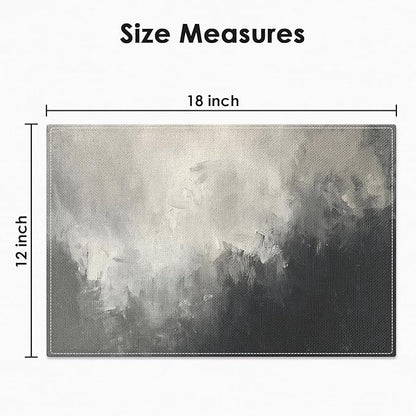 Emvency Farmhouse Placemats Set of 4, Abstract Gray and Black Vintage Art Painting 12x18 Inch Table Mats for Outdoor Home Party Kitchen Dining Decoration
