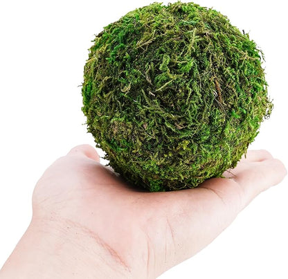 BYHER Decorative Moss Balls Set - Fake Moss Balls for Bowl Fillers, Centerpiece Decor, Home Decor, Vase Filler, Wedding Decor, Table Arrangement, Coffee Accents, DIY Crafts (Extra Large - 4"-Set of 6)