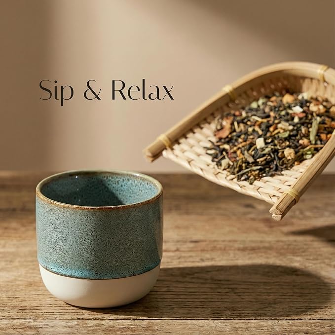 Ceramic Tea Cups 7oz Japanese Style Ceramic Tea Set, Tea Cup, Herbal Tea Coffee - Image 5