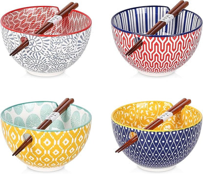 Selamica Ceramic Ramen Bowls Set, 15 OZ Noodle Bowls by Selamica