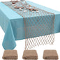 SATINIOR 3 Pcs 12 x 72'' Fishing Net Table Runner Party Decoration, Linen | by SATINIOR