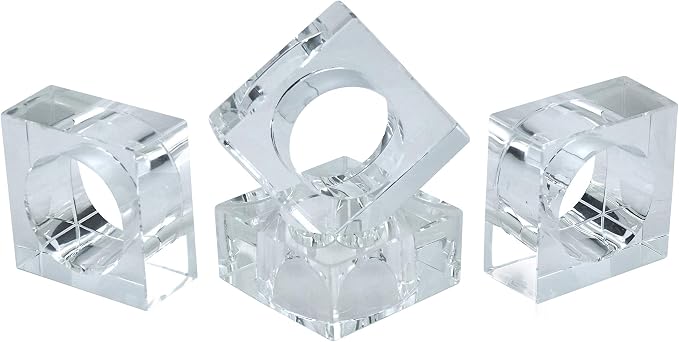 SARO LIFESTYLE Double Edge Crystal Glass Napkin Ring - Image 2