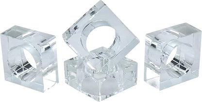 SARO LIFESTYLE Double Edge Crystal Glass Napkin Ring - Image 2
