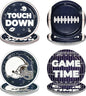 60Pcs Cowboys Football Party Supplies 9” Navy Blue Football Paper Plates Footballs Themed Plates Disposable Tableware for Game Day Sports Birthday Party Supplies