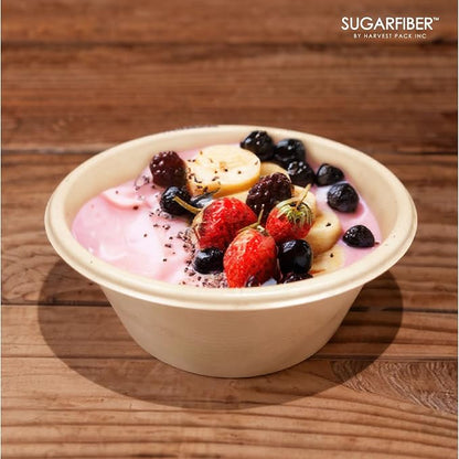 16oz Compostable Paper Bowls Disposable Round Natural Soup Bowls, Biodegradable - Image 8