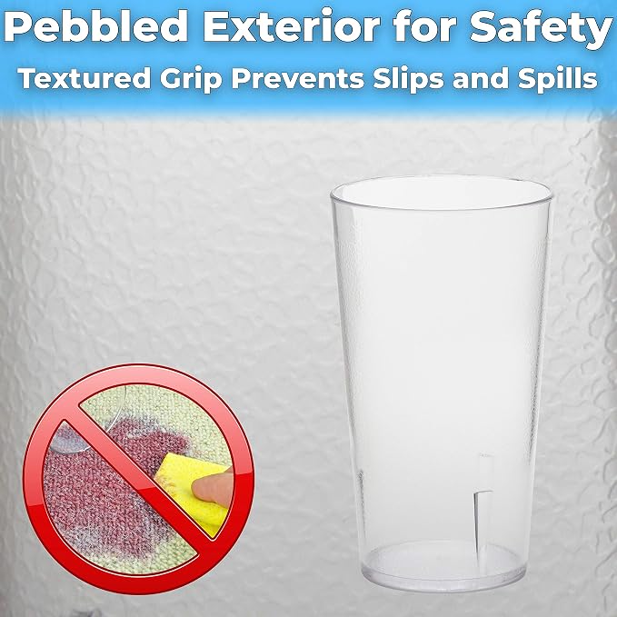 Restaurant Grade, BPA-Free 12oz Clear Plastic Cups 24pk. Super Durable - Image 5
