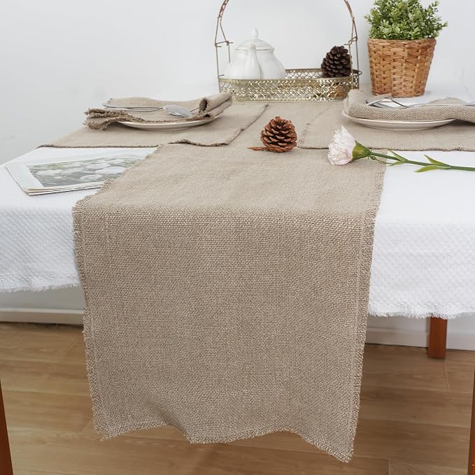 100% Pure Linen Table Runner 106 Inches Long-Super Thick Noble 14 x 106 Inch - Image 3