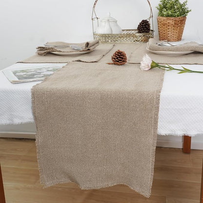 100% Pure Linen Table Runner 106 Inches Long-Super Thick Noble 14 x 106 Inch - Image 3