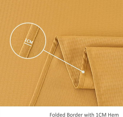 maxmill Weaved Texture Rectangle Tablecloth Water Resistant Wrinkle Free Spill-Proof, Soft Table Cloth for Dining Room Decoration, Banquet Parties Event Holiday Dinner, 60 x 84 Inch Ochre Yellow