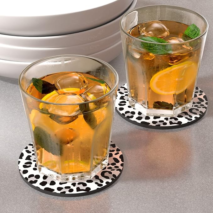 Coasters for Drinks, Kitchen Home Decor Housewarming Gift, Round 4 in - Image 2