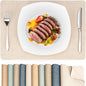 Heat Resistant Placemats Set of 4, 17x12in Waterproof Wipeable Faux Leather Non Slip Table Mats, Easy to Clean, Stain Resistant, for Kitchen Dining Room– Ivory Beige