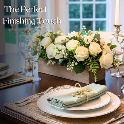 CLEENTABLE Elegant Metal Napkin Ring Set of 12 - Bow Napkin Ring with Sturdy Design - Handmade Napkin Holders for Wedding, Dinner, Parties, Dining Room, Family Gathering (Gold & Silver)