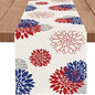 4th of July Independence Day Table Runner God Bless America Blue Red Dahlia by WHOMEAF