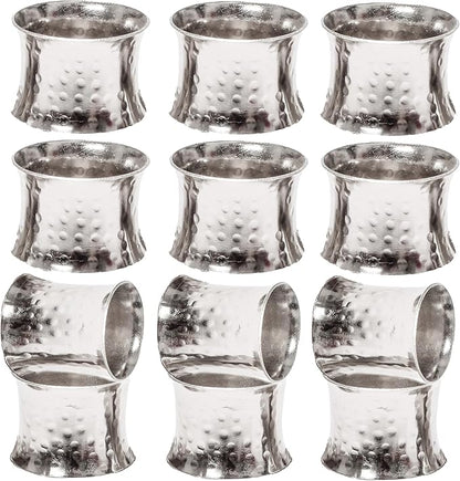 CLEENTABLE Farmhouse Napkin Rings Metal Spiral Napkin Rings -12 Pcs, Handcrafted Napkin Holders Buckles for Family Dinner, Christmas, Wedding, Party, Table Decorations (Silver)