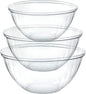 PLASTICPRO Disposable Combo Set of Salad Bowl Includes 2, 48 Ounce 2, 96 oz 2, 150 Ounce Round Crystal Clear Plastic Serving Bowl