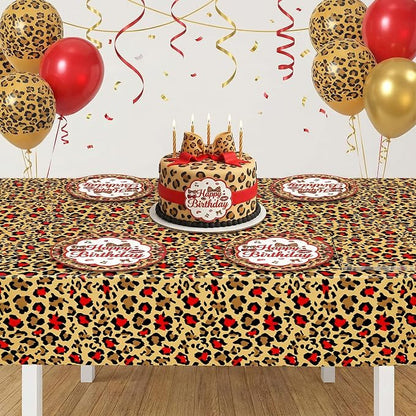 41Pcs Cheetah Print Birthday Decorations Cherry Leopard Print Supplies Includes - Image 6